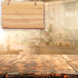木纹厨房电器主图背景设计