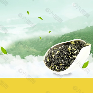 茶山文化茶叶背景主图设计