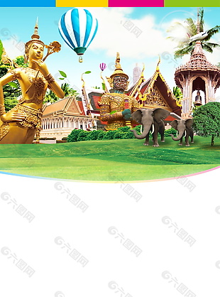 商业泰国之旅海报背景设计