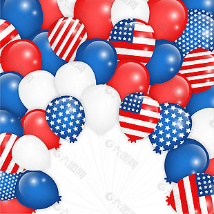 美国国旗气球背景