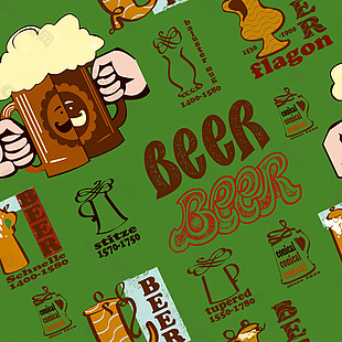 卡通字母啤酒背景