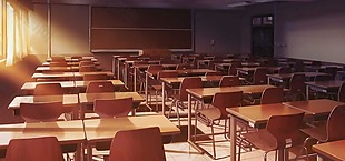 红色课桌教室背景