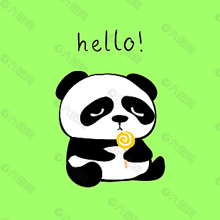 懒惰小熊猫卡通素材