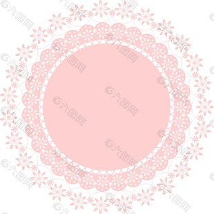浪漫粉色花纹元素