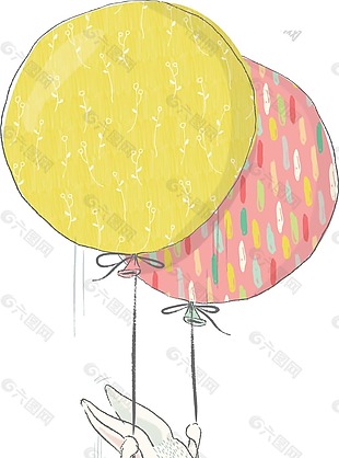 手绘彩色气球元素