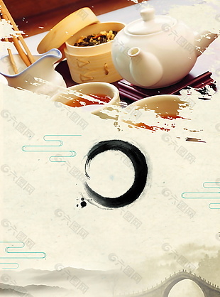 古典茶叶文化海报背景设计