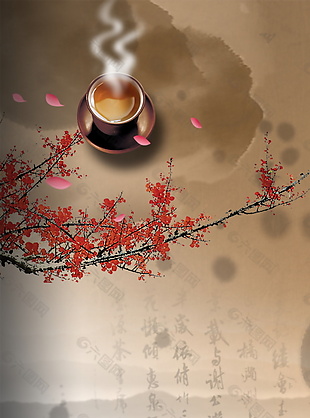 中国风茶叶文化海报背景设计