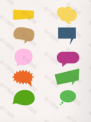 一组彩色简约对话框