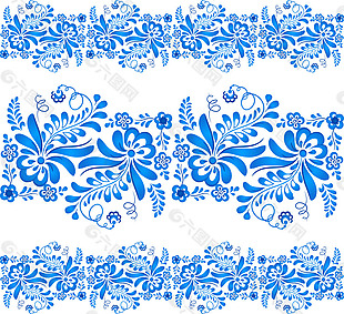 蓝色艺术青花瓷花纹