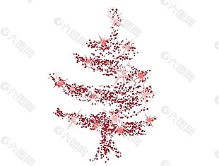 创意红色圣诞树png元素
