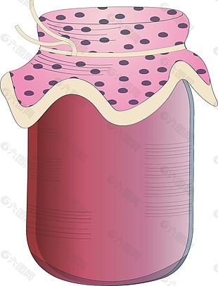 卡通粉色玻璃瓶png元素