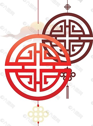 中国传统新年挂饰png元素