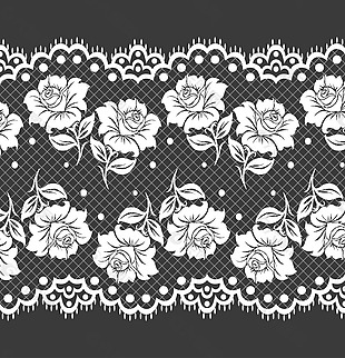 黑白玫瑰花装饰图案