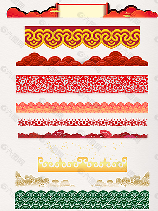 红色喜庆传统花纹边框