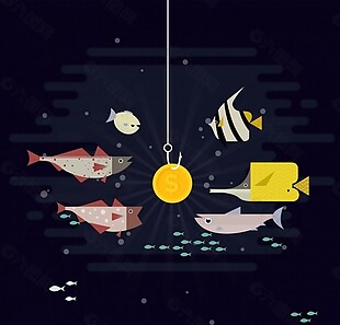 钓鱼鱼饵商业模式广告背景ai素材下载