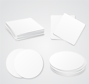 白色杯垫元素矢量素材图片
