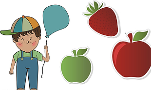 卡通儿童 草莓 苹果图片