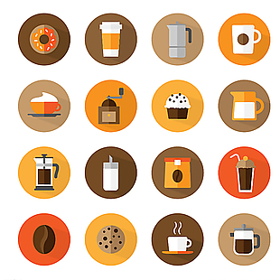 16款咖啡相关图标图片