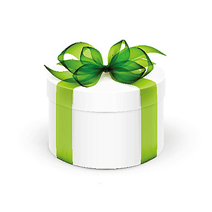 绿色丝带礼品盒设计矢量素材