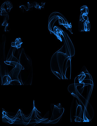 蓝色抽象烟雾漂浮素材
