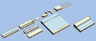 不同形状厂房模型 3D模型 max简单模型