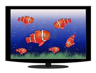 水族馆,电视机,鱼