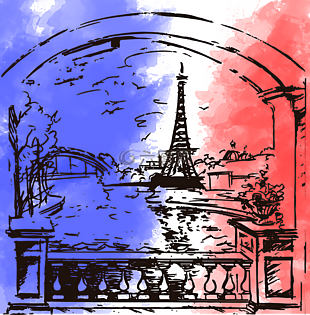 巴黎,标志,颜色的水