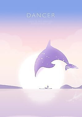 紫色海豚扁平网页引导页设计