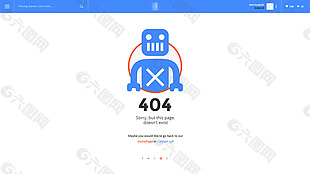 蓝色的企业广告包装设计之404错误界面