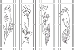 现代典雅线条花卉玄关装修效果图