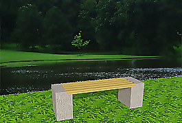 景观设计园林小品木石结合坐凳