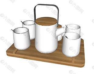 茶壶配套模型效果图