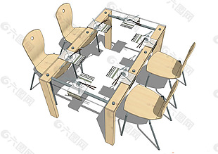 创意桌椅模型效果图