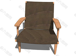 棕色椅子模型su模型效果图
