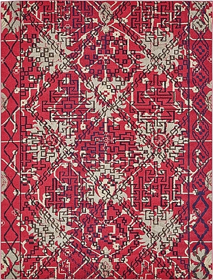 红色花卉地毯图案
