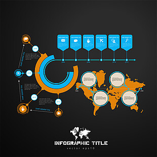 商务圆环世界地图图表图片