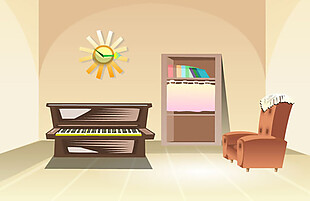 钢琴房间装修flash动画