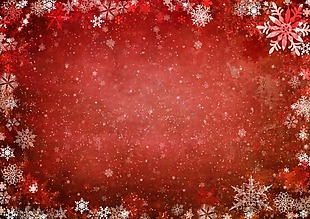 冬季红色雪花背景图2