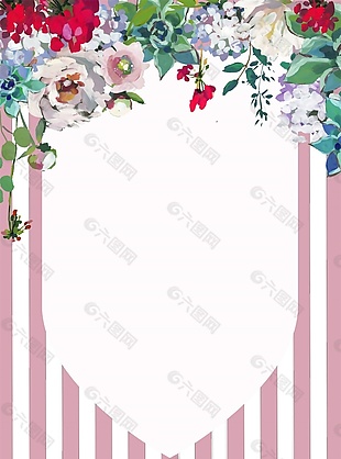手绘婚礼花墙背景图案jpg背景素材