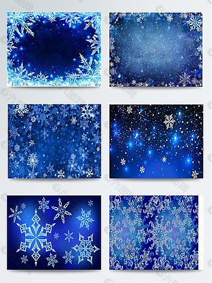 六张水蓝色雪花图集