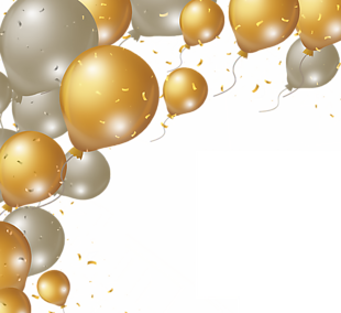 手绘创意感金色气球图案