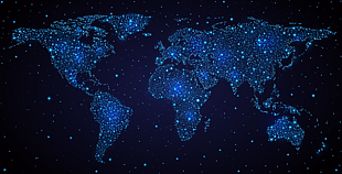 藍色星夜世界地圖