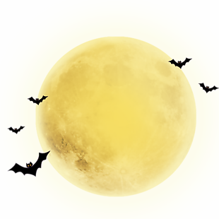 创意万圣节月亮蝙蝠动物免抠素材
