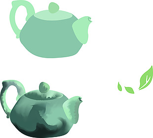 茶壶茶叶矢量