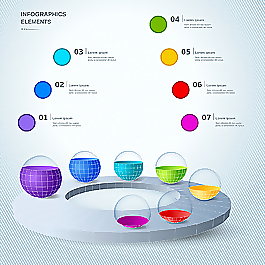 彩色商务立体图表