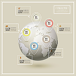 商务商业地球图表