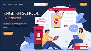 学校在线英语网站UI界面模板设计