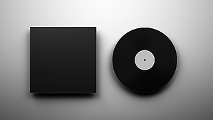 黑色光盘样机智能贴图设计