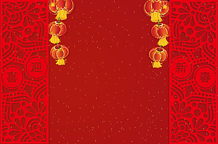 红色新春影楼背景设计