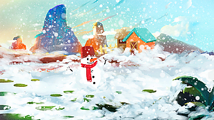 中国节气大雪节日插画设计